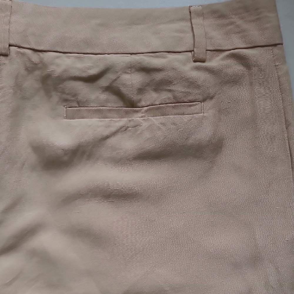 Linen Rayon Banana Republic Wide Leg Pants Beige Classic - Picture 6 of 8